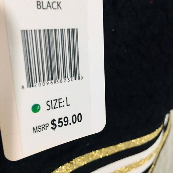 Nanette Lepore NWT Black Teddy Fawx Shearling Pullover Sweater Size Large - Picture 7 of 8